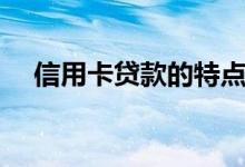 信用卡贷款的特点（信用卡贷款的口子）