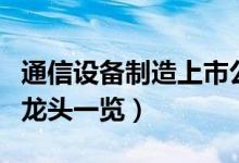 通信设备制造上市公司有哪些（相关上市公司龙头一览）