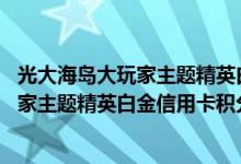光大海岛大玩家主题精英白金信用卡费用说明 光大海岛大玩家主题精英白金信用卡积分规则