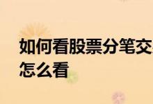 如何看股票分笔交易明细 股票里的交易明细怎么看