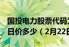 国投电力股票代码为600886国投电力股票今日价多少（2月22日）