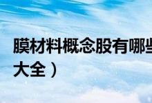 膜材料概念股有哪些（今日膜材料产业概念股大全）