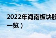 2022年海南板块股票有哪些（海南板块股票一览）
