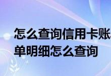 怎么查询信用卡账单明细查询 请问信用卡账单明细怎么查询