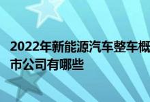 2022年新能源汽车整车概念上市公司一览新能源汽车整车上市公司有哪些