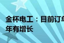 金杯电工：目前订单较为充足在手合同量较去年有增长