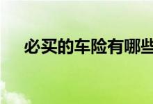 必买的车险有哪些 必买的车险有哪几种