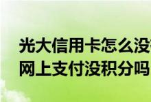 光大信用卡怎么没有积分了 请问光大信用卡网上支付没积分吗