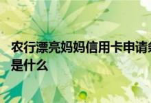 农行漂亮妈妈信用卡申请条件 农行漂亮妈妈信用卡申请条件是什么