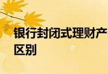 银行封闭式理财产品 银行理财封闭式现金式区别