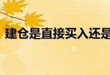 建仓是直接买入还是定投 新手定投还是买入