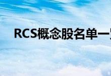 RCS概念股名单一览：哪些是RCS概念股