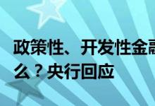 政策性、开发性金融工具投资把握的原则是什么？央行回应