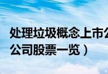 处理垃圾概念上市公司有哪些（处理垃圾上市公司股票一览）
