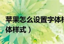 苹果怎么设置字体样式转换（苹果怎么设置字体样式）