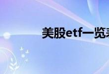美股etf一览表 美股etf怎么买
