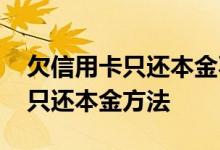 欠信用卡只还本金不还利息可以吗 欠信用卡只还本金方法