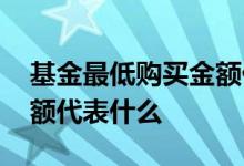 基金最低购买金额什么意思 基金最低买入金额代表什么