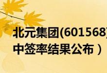 北元集团(601568)中签数据查询（北元集团中签率结果公布）
