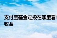 支付宝基金定投在哪里看收益 支付宝基金定投怎么查每天的收益