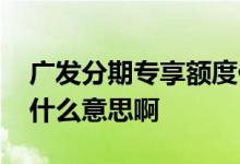 广发分期专享额度什么意思 分期专项额度是什么意思啊 
