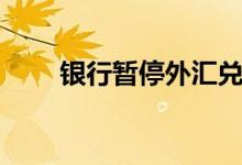 银行暂停外汇兑换（银行暂停房贷）