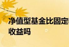 净值型基金比固定收益少 净值型基金有固定收益吗