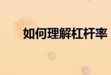 如何理解杠杆率 杠杆率怎么通俗理解