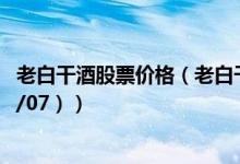 老白干酒股票价格（老白干酒股票价格今天多少 （2020/12/07））