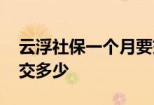 云浮社保一个月要交多少钱 自费社保一年需交多少 