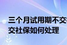 三个月试用期不交社保可以告公司吗 公司不交社保如何处理 