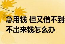 急用钱 但又借不到钱 该怎么办 急用钱但是借不出来钱怎么办