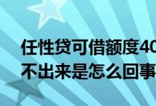 任性贷可借额度4000 任性贷有5000额度借不出来是怎么回事
