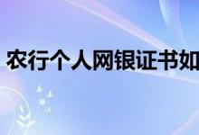 农行个人网银证书如何更新（农行个人网银）