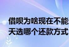借呗为啥现在不能选择还款方式 借呗只用几天选哪个还款方式