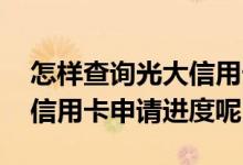 怎样查询光大信用卡申请进度 怎么查看光大信用卡申请进度呢