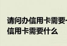 请问办信用卡需要一些什么手续 请问一下 办信用卡需要什么