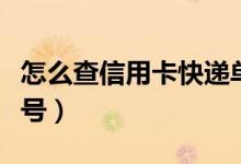 怎么查信用卡快递单号（怎么查信用卡快递单号）
