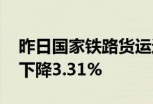 昨日国家铁路货运运输货物1038.4万吨环比下降3.31%