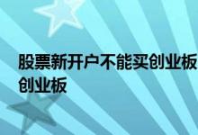 股票新开户不能买创业板? 询问一下股票新开户能不能购买创业板 