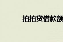 拍拍贷借款额度（拍拍贷借款）
