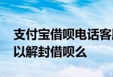 支付宝借呗电话客服除了95188 打95188可以解封借呗么