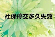 社保停交多久失效 社保停交后有什么影响 