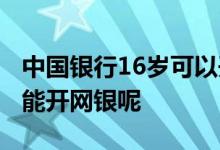 中国银行16岁可以开通网银吗 16岁哪家银行能开网银呢