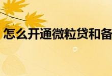 怎么开通微粒贷和备用金（怎么开通微粒贷）