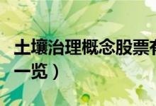 土壤治理概念股票有哪些（土壤治理上市公司一览）