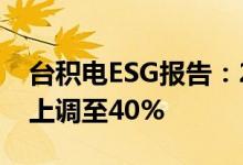 台积电ESG报告：2030年再生能源采用占比上调至40%