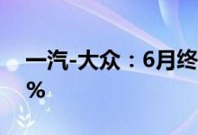 一汽-大众：6月终端新车销量同比增长45.5%