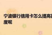 宁波银行信用卡怎么提高额度 宁波银行的信用卡怎么调整额度呢