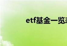 etf基金一览表 基金就是etf吗